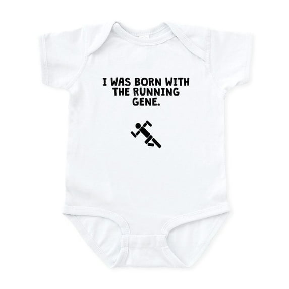 CafePress - Born With The Running Gene Body Suit - Baby Light Bodysuit, Size Newborn - 24 Months