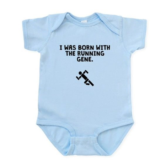 CafePress - Born With The Running Gene Body Suit - Baby Light Bodysuit, Size Newborn - 24 Months