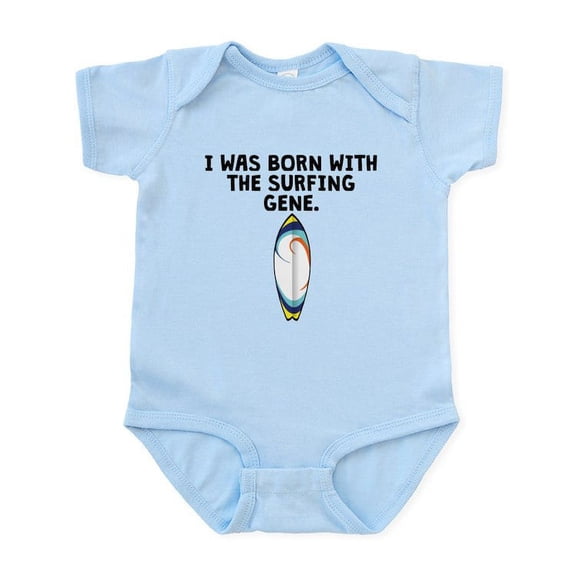 CafePress - Born With The Surfing Gene Body Suit - Baby Light Bodysuit, Size Newborn - 24 Months