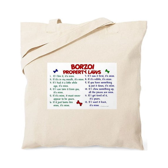 CafePress - Borzoi Property Laws 2 Tote Bag - Unisex Canvas Tote Bag, Beige, 1-Piece