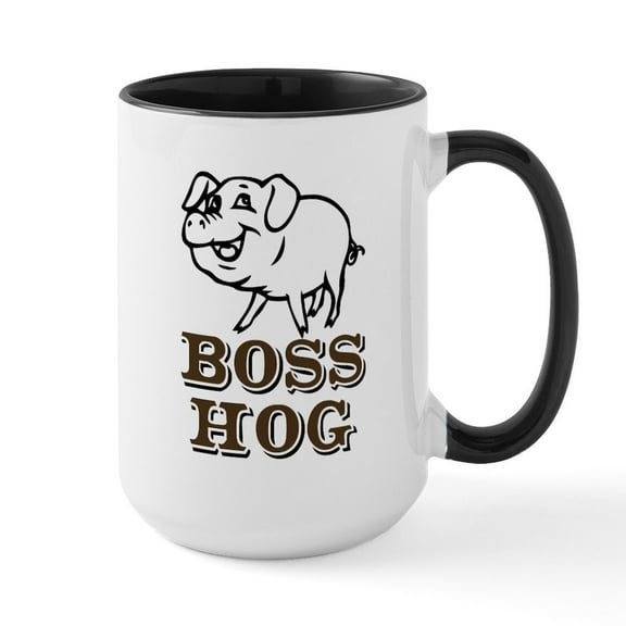 CafePress - Boss Hog Large Mug - 15 oz Ceramic Large White Nolvety Mug