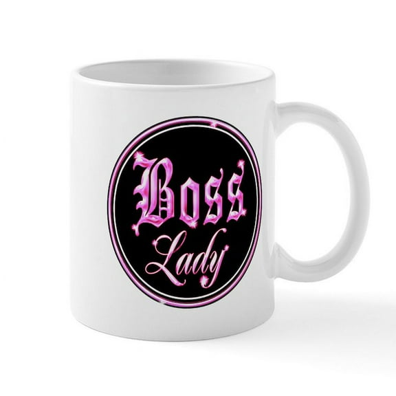 CafePress - Boss Lady Pink Mugs - 11 oz Ceramic Mug - Novelty Coffee Tea Cup