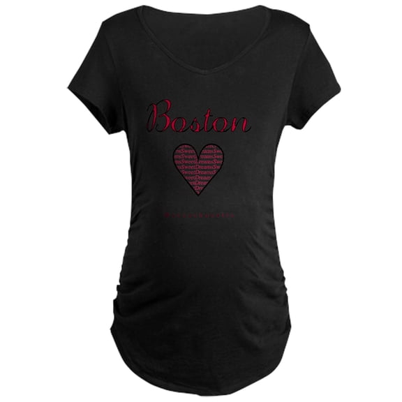 CafePress - Boston_10X10_Massachusetts_ Maternity Dark T Shirt - Maternity Dark T-Shirt