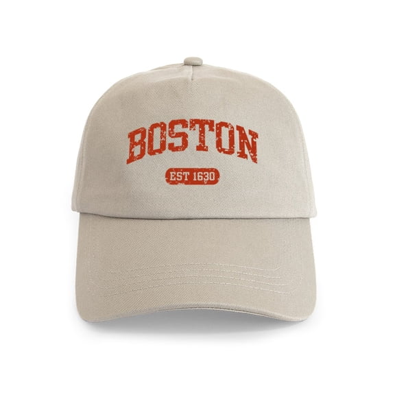 CafePress - Boston EST 1630 Cap - Adjustable 100% Brushed Unisex Casual Cotton Baseball Cap, Beige, 1
