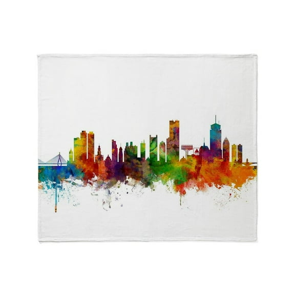 CafePress - Boston Massachusetts Skyline Throw Blanket - Soft Fleece Throw Blanket, 50"x60" for All Ages