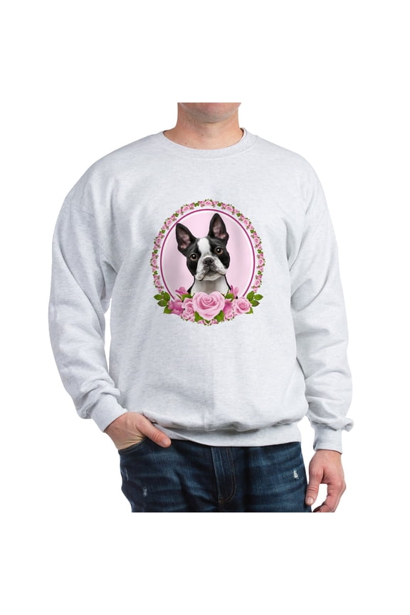 - Boston Pink Roses Sweatshirt - Crew Neck Sweatshirt