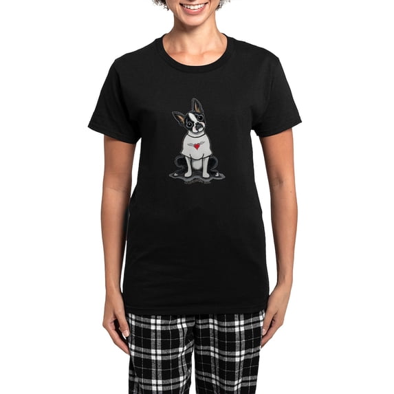 CafePress - Boston Rocker T Women's Dark Pajamas - Women's Short Sleeve Print T-Shirt and Pants Dark Cotton Pajama Set