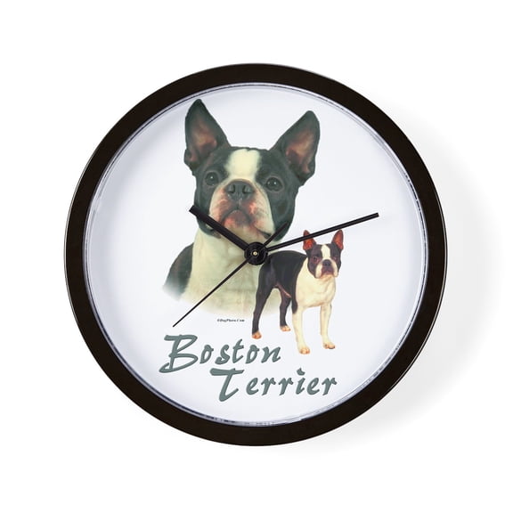 CafePress - Boston Terrier 2 - 10" Quartz Analog Battery-Powered Modern Wall Clock, Unique