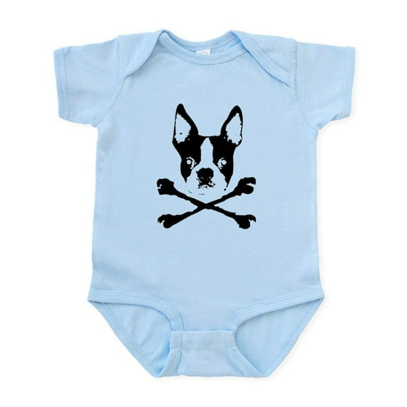 CafePress - Boston Terrier Crossbones Infant Bodysuit - Baby Light Bodysuit, Size Newborn - 24 Months