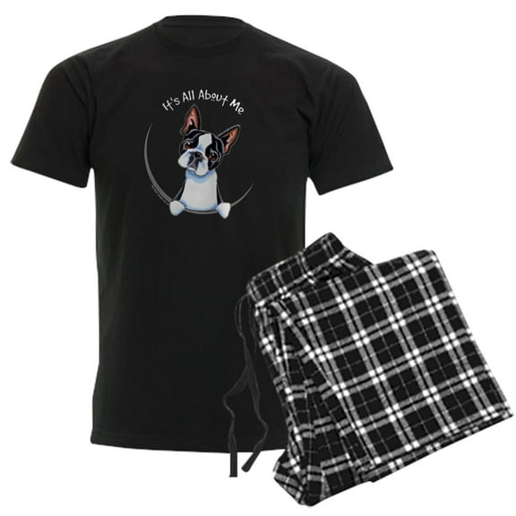 CafePress - Boston Terrier IAAM Full Men's Dark Pajamas - Men's Dark Loose Fit Cotton Pajama Set