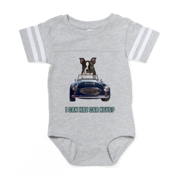 CafePress - Boston Terrier LOL - Cute Infant Baby Football Bodysuit
