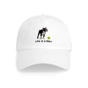 - Boston Terrier Life Cap - Adjustable 100% Brushed Unisex Casual Cotton Baseball Cap, Beige, 1