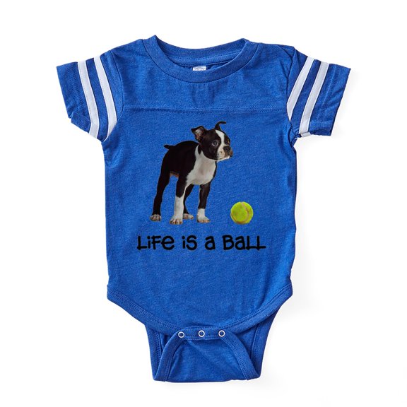 CafePress - Boston Terrier Life - Cute Infant Baby Football Bodysuit