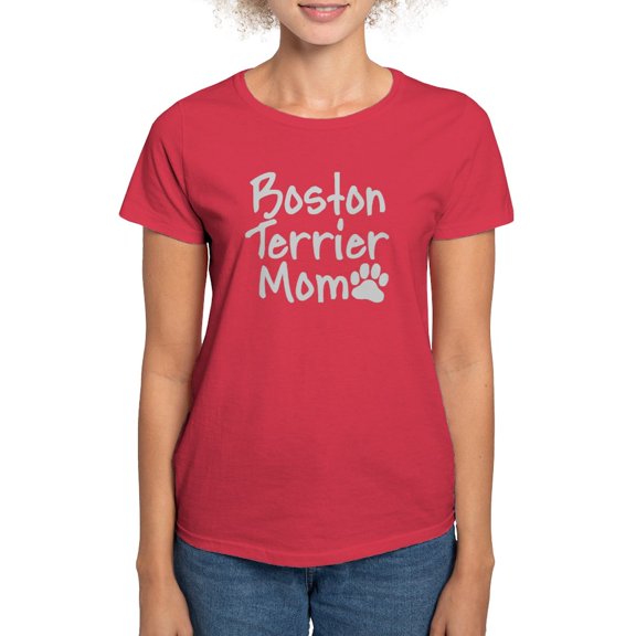 CafePress - Boston Terrier MOM Women's Dark T Shirt - Women's Traditional Fit Dark T-Shirt