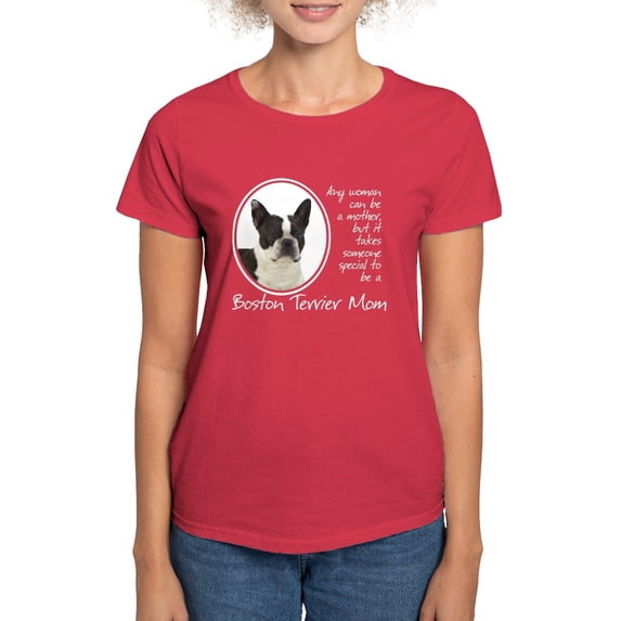 CafePress - Boston Terrier Mom T Shirt - Women's Traditional Fit Dark T-Shirt