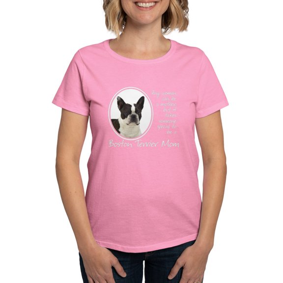 CafePress - Boston Terrier Mom T Shirt - Women's Traditional Fit Dark T-Shirt
