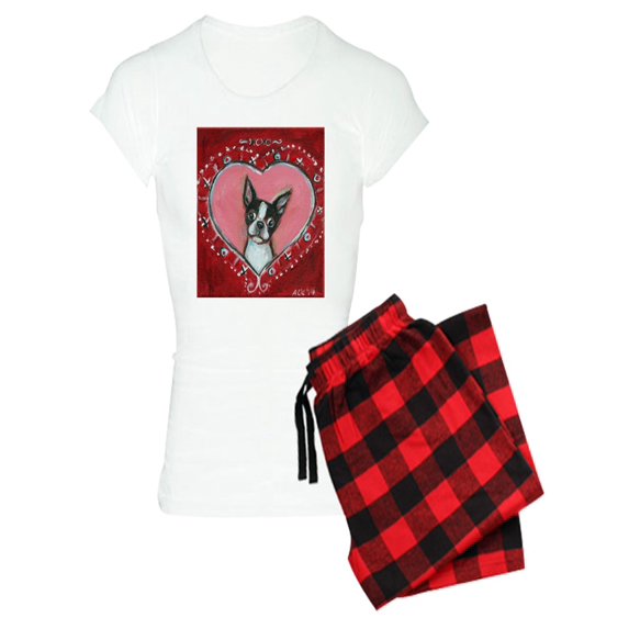 CafePress - Boston Terrier Valentine Xoxo Pajamas - Women's Light Pajamas