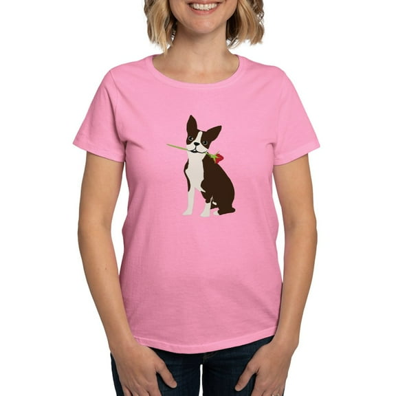 CafePress - Boston Terrier Women's Classic T Shirt - Women's Traditional Fit Dark T-Shirt