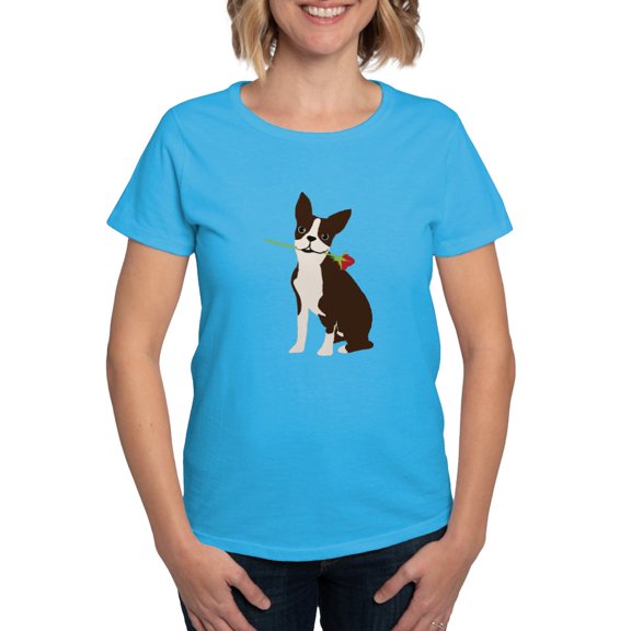 CafePress - Boston Terrier Women's Classic T Shirt - Women's Traditional Fit Dark T-Shirt