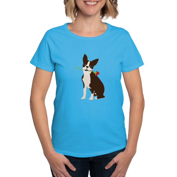 CafePress - Boston Terrier Women's Classic T Shirt - Women's Traditional Fit Dark T-Shirt
