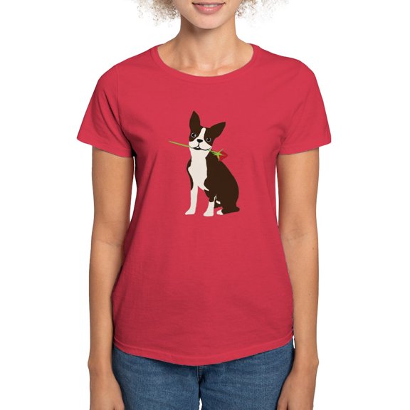 CafePress - Boston Terrier Women's Classic T Shirt - Women's Traditional Fit Dark T-Shirt
