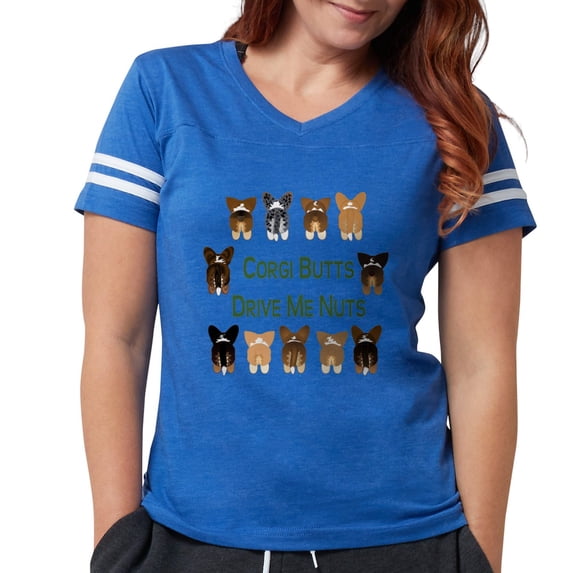 CafePress - Both Corgi Butts Ash Grey T Shirt - Womens Football Shirt