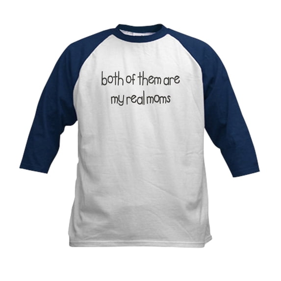 CafePress - Both Of Them Are My Real Moms Kids Baseball Jersey - Kids Cotton Baseball Jersey, 3/4 Sleeve Shirt