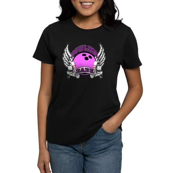 CafePress - Bowling Babe Women's Dark T Shirt - Women's Traditional Fit Dark T-Shirt