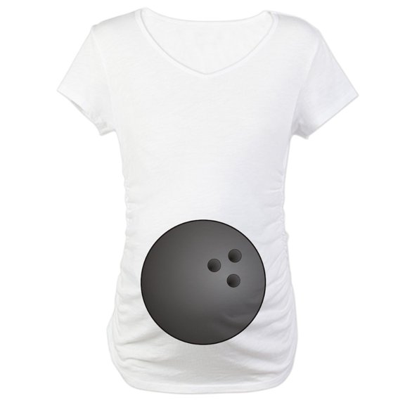 CafePress - Bowling Ball Maternity T Shirt - Cotton Maternity T-shirt, Cute & Funny Pregnancy Tee