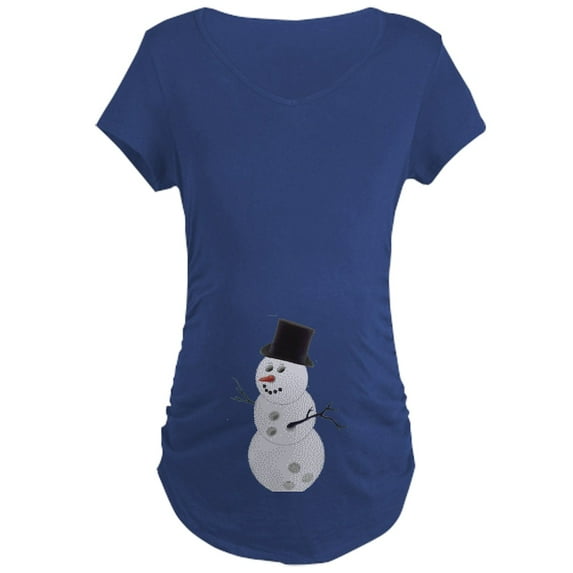 CafePress - Bowling Ball Snowman Maternity Dark T Shirt - Maternity Dark T-Shirt
