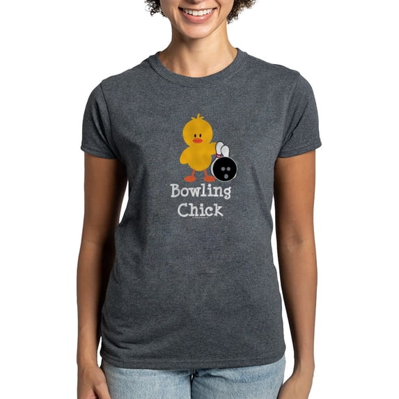CafePress - Bowling Chick Women's Dark T Shirt - Women's Traditional Fit Dark T-Shirt