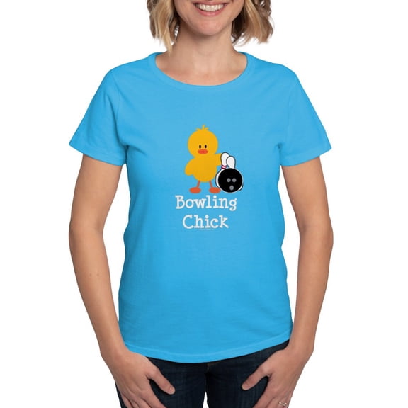 CafePress - Bowling Chick Women's Dark T Shirt - Women's Traditional Fit Dark T-Shirt