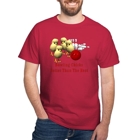 CafePress - Bowling Chicks Dark T Shirt - Men's Classic Graphic Cotton T-Shirt