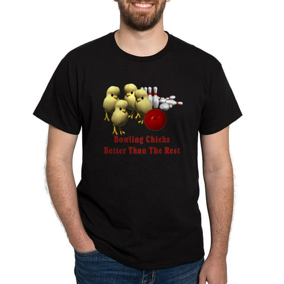 CafePress - Bowling Chicks Dark T Shirt - Men's Classic Graphic Cotton T-Shirt