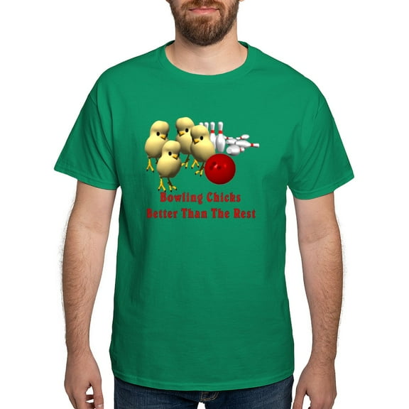 CafePress - Bowling Chicks Dark T Shirt - Men's Classic Graphic Cotton T-Shirt