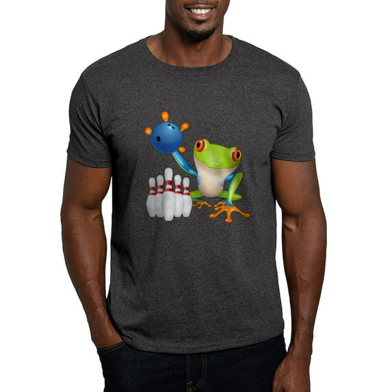 CafePress - Bowling Frog Dark T Shirt - Men's Classic Graphic Cotton T-Shirt