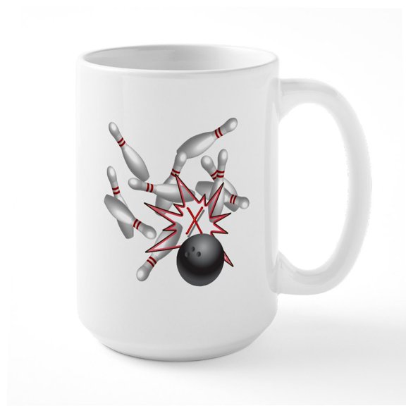 CafePress - Bowling Large Mug - 15 oz Ceramic Large White Novelty Mug