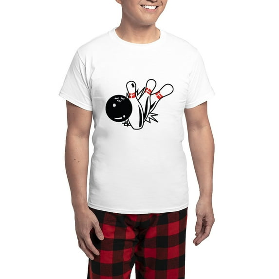 CafePress - Bowling Men's Light Pajamas - Men's Light Loose Fit Cotton Pajama Set
