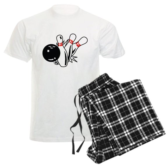 CafePress - Bowling Men's Light Pajamas - Men's Light Loose Fit Cotton Pajama Set