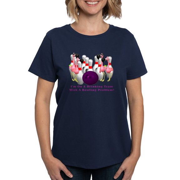CafePress - Bowling Problem Women's Dark T Shirt - Women's Traditional Fit Dark T-Shirt