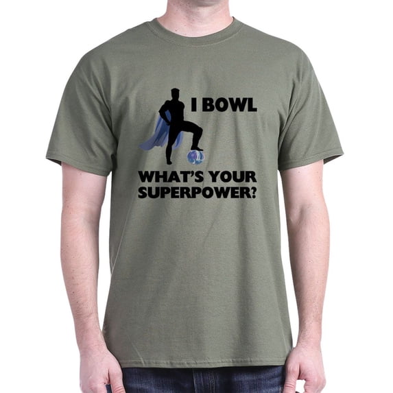 CafePress - Bowling Superhero Dark T Shirt - Men's Classic Graphic Cotton T-Shirt