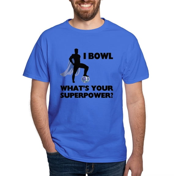 CafePress - Bowling Superhero Dark T Shirt - Men's Classic Graphic Cotton T-Shirt