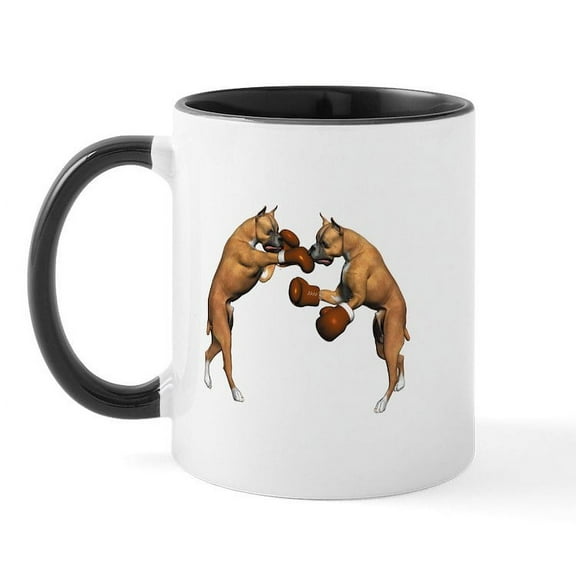 CafePress - Boxer Dogs Boxing Mug - 11 oz Ceramic Mug - Novelty Coffee Tea Cup