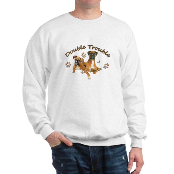 CafePress - Boxer Double Trouble - Crew Neck Sweatshirt