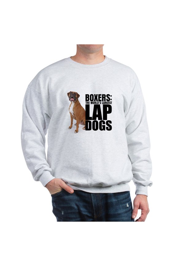 - Boxer Lap Dog - - Crew Neck Sweatshirt