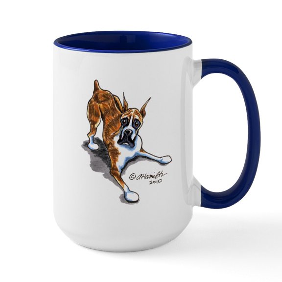 CafePress - Boxer Lover Large Mug - 15 oz Ceramic Large White Novelty Mug