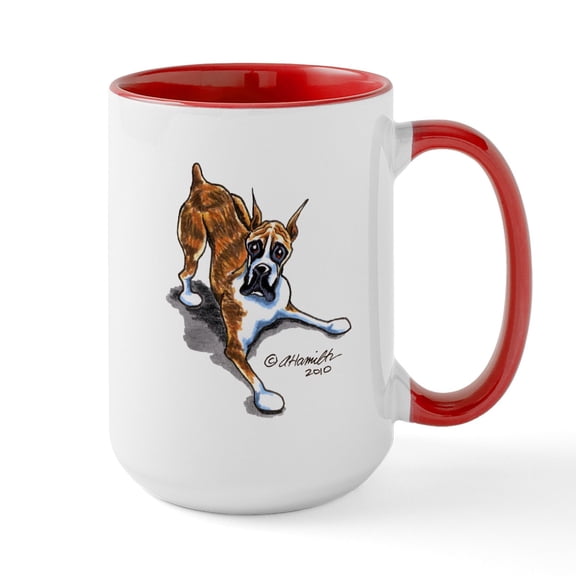 CafePress - Boxer Lover Large Mug - 15 oz Ceramic Large White Novelty Mug