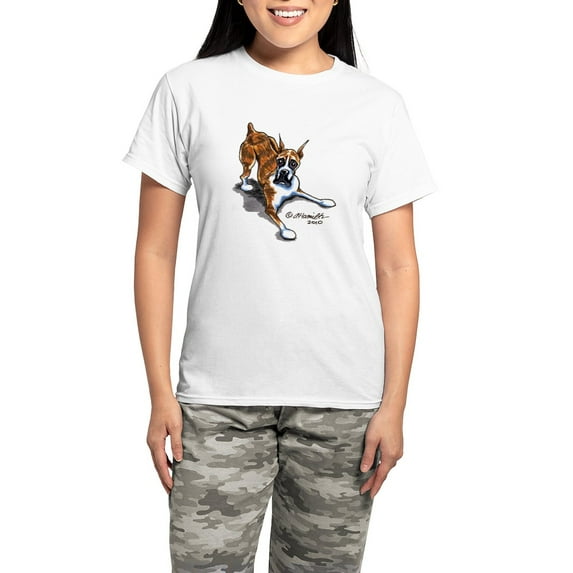 CafePress - Boxer Lover Women's Light Pajamas - Women's Short Sleeve Print T-Shirt and Pants Light Cotton Pajama Set