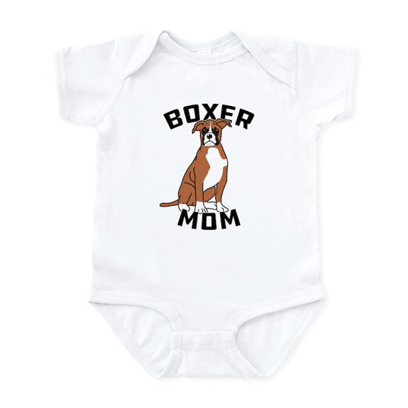 CafePress - Boxer Mom Baby Light Bodysuit - Baby Light Bodysuit, Size Newborn - 24 Months