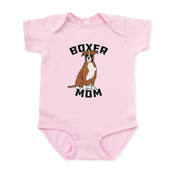 CafePress - Boxer Mom Baby Light Bodysuit - Baby Light Bodysuit, Size Newborn - 24 Months